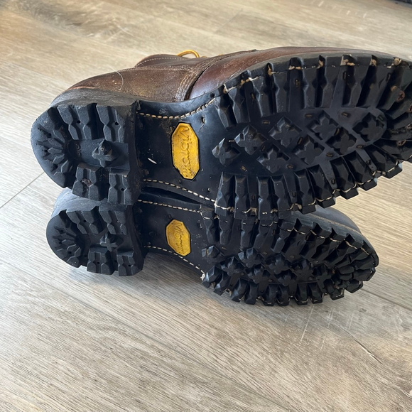 Vintage 70s Dayton Boots Steel Toe Work Boots Vibram Sole Made in Canada Men 9.5 - Picture 12 of 12